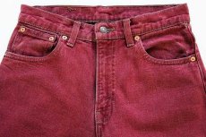 画像2: 90s USA製 Levi'sリーバイス 550 カラーデニムパンツ ワインレッド w29 L30 (2)