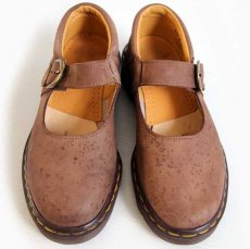 画像3: 英国製 DR.MARTENSドクターマーチン ストラップ ヌバック レザーシューズ モカ UK5 (3)