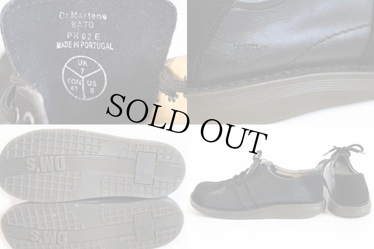 画像4: ポルトガル製 DR.MARTENSドクターマーチン スエード 切り替え レザーシューズ 黒 UK7 (4)