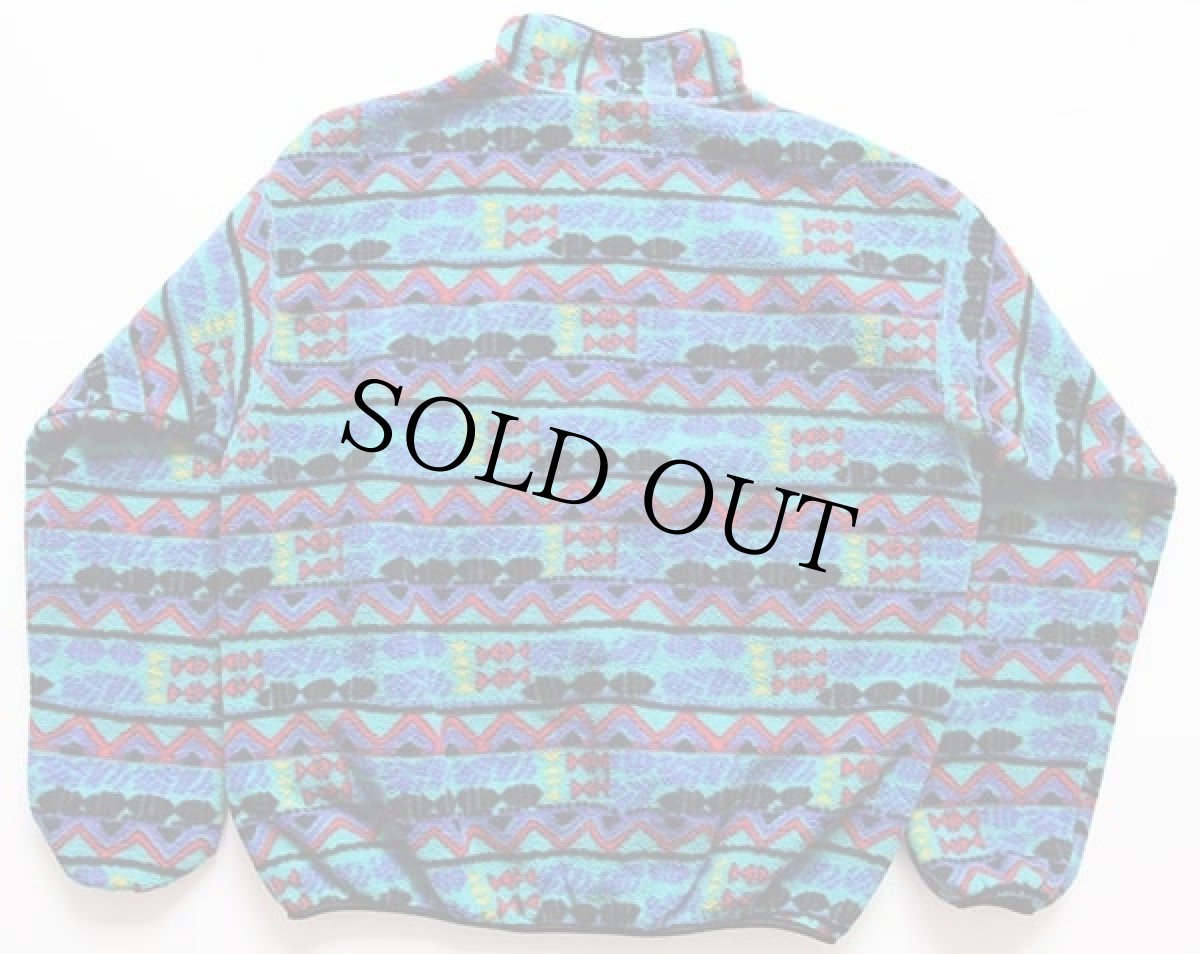 画像2: 90s USA製 Columbiaコロンビア 総柄 プルオーバー フリース XL (2)