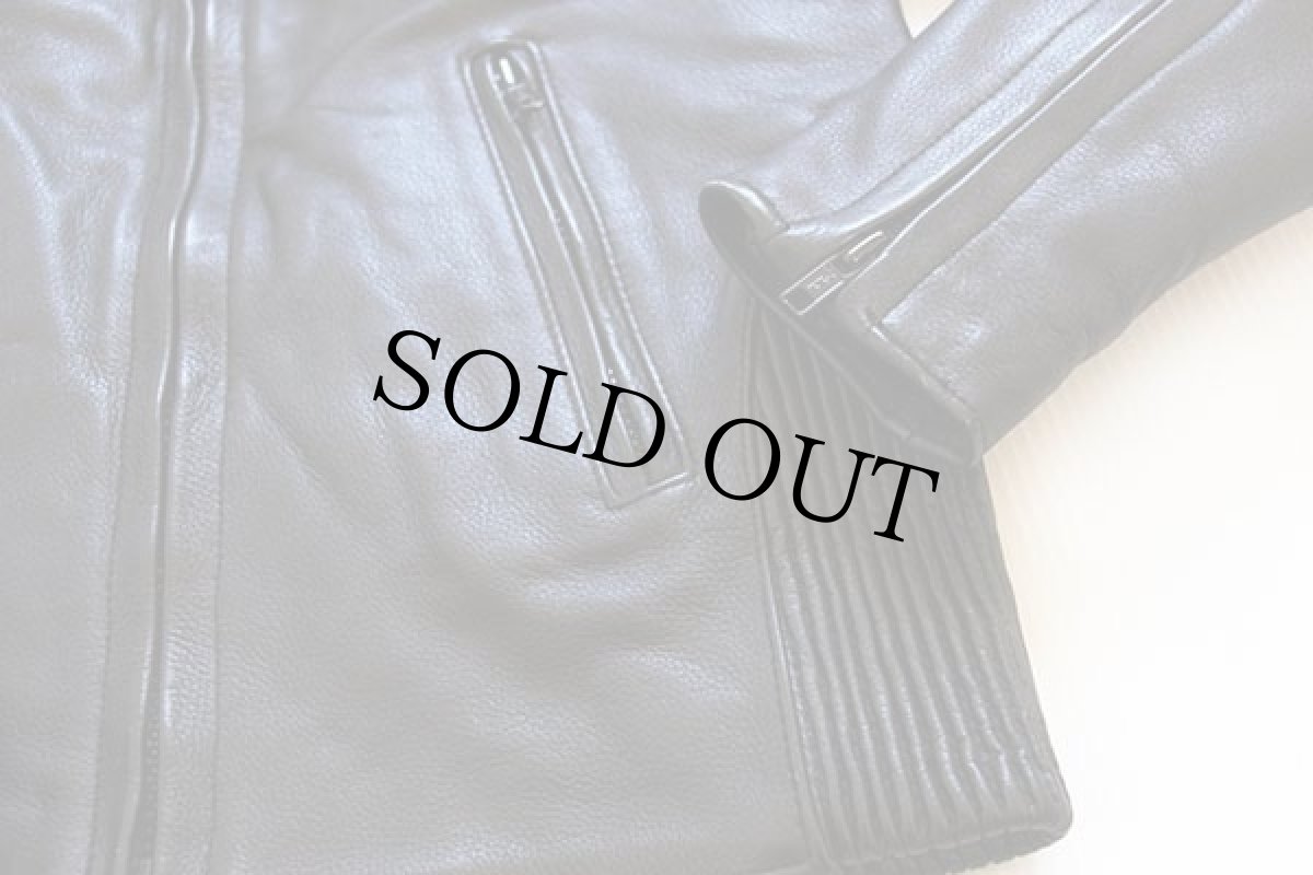 画像6: LEATHER KING Thinsulate ライナー付き シングルライダース レザージャケット 黒 XS (6)