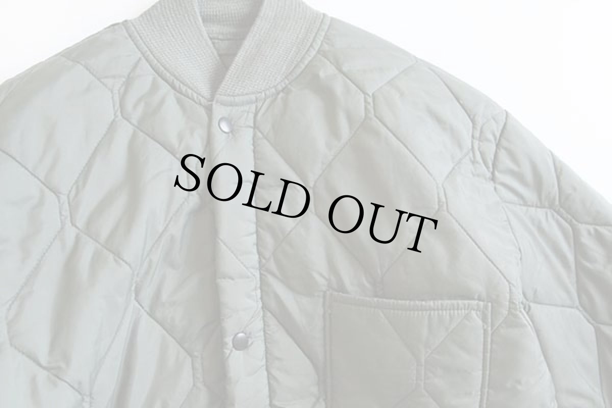 画像4: 60s 米軍 USAF CWU-9/P ナイロン キルティング ライナージャケット 初期型 セージグリーン M (4)