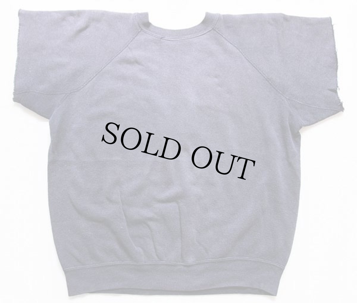 画像2: 60s PASADENA COLLEGE コットン カットオフ 半袖スウェット ナス紺 フェード (2)