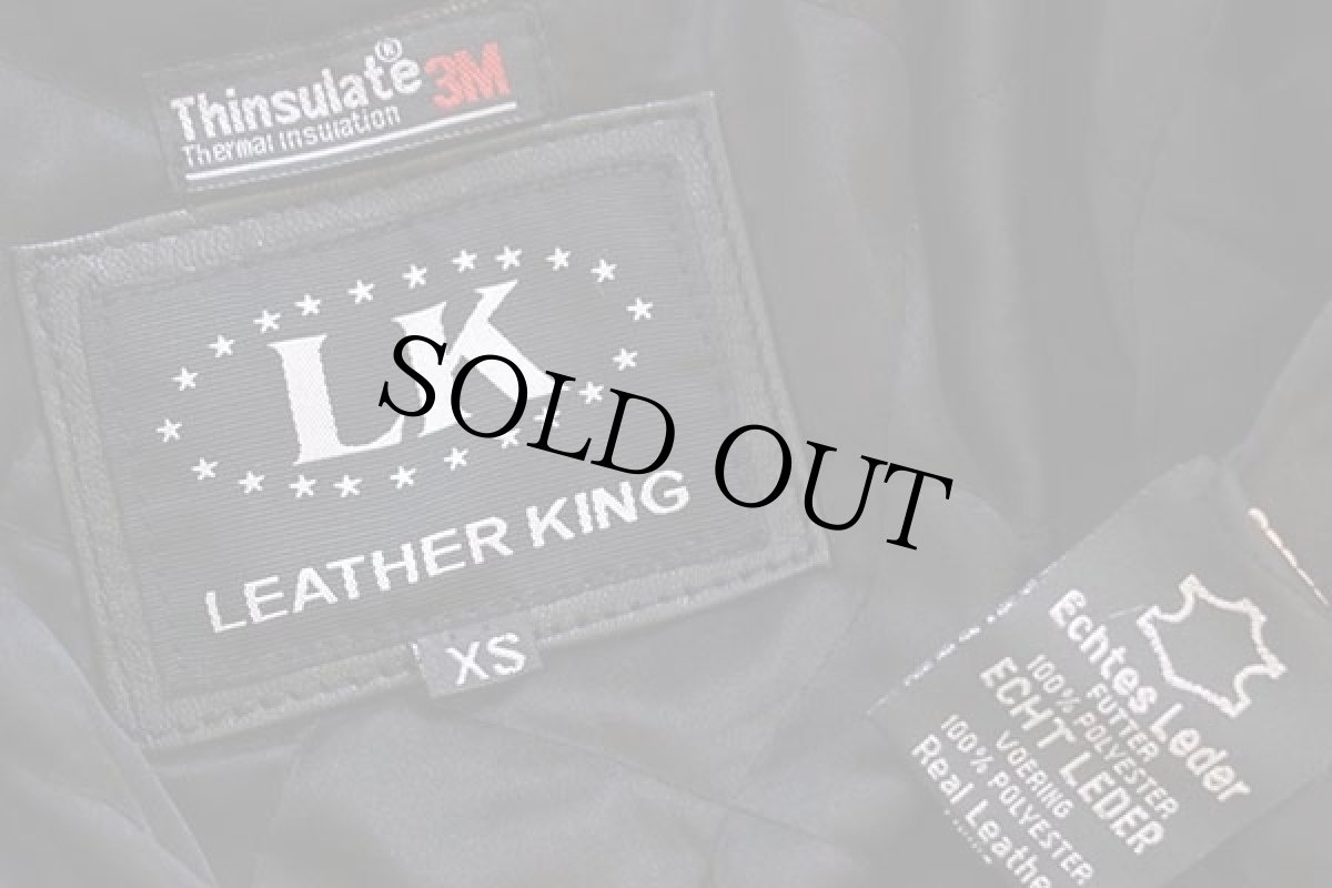 画像4: LEATHER KING Thinsulate ライナー付き シングルライダース レザージャケット 黒 XS (4)