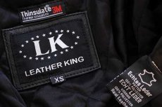 画像4: LEATHER KING Thinsulate ライナー付き シングルライダース レザージャケット 黒 XS (4)
