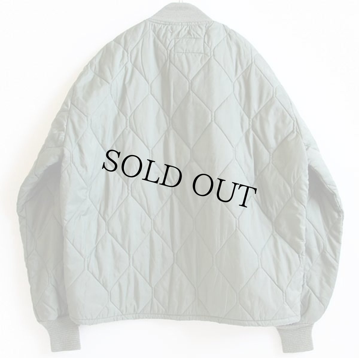 画像2: 60s 米軍 USAF CWU-9/P ナイロン キルティング ライナージャケット 初期型 セージグリーン M (2)