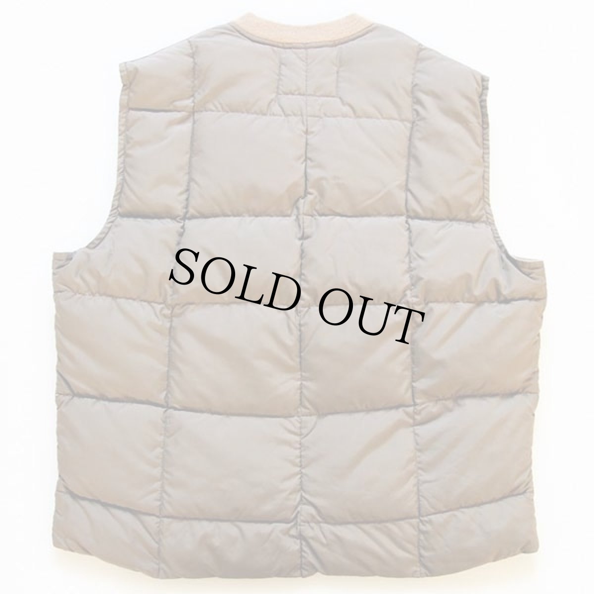 画像2: 70s UNKNOWN インナー ダウンベスト グレーベージュ M (2)