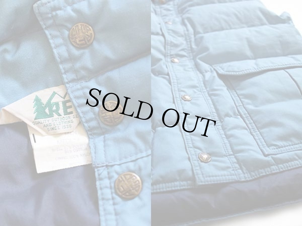 画像3: 80s REI ダウンベスト ブルーグレー M (3)