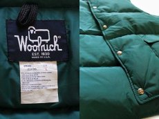 画像3: 80s USA製 Woolrichウールリッチ ナイロン ダウンベスト 緑 L (3)