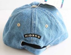 画像2: デッドストック★90s RIDERS ロゴ刺繍 切り替え デニムキャップ (2)