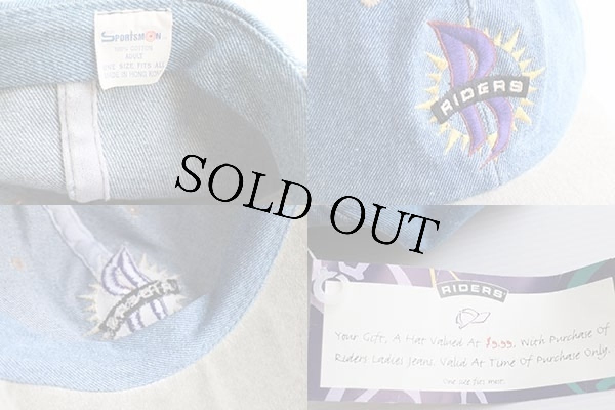 画像3: デッドストック★90s RIDERS ロゴ刺繍 切り替え デニムキャップ (3)