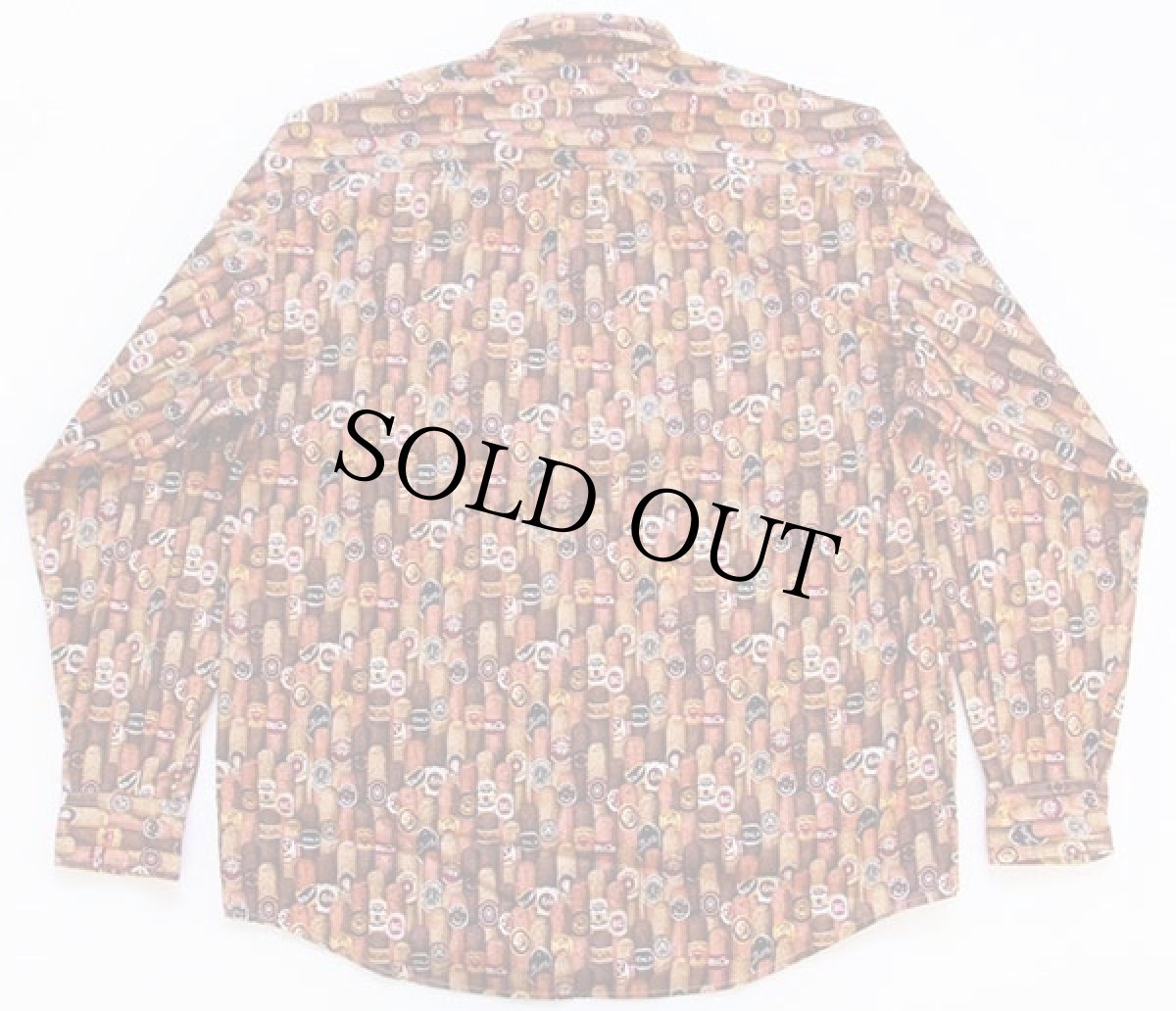 画像2: 80s USA製 Johnny Cotton 葉巻 総柄 ボタンダウン コットンシャツ MD (2)