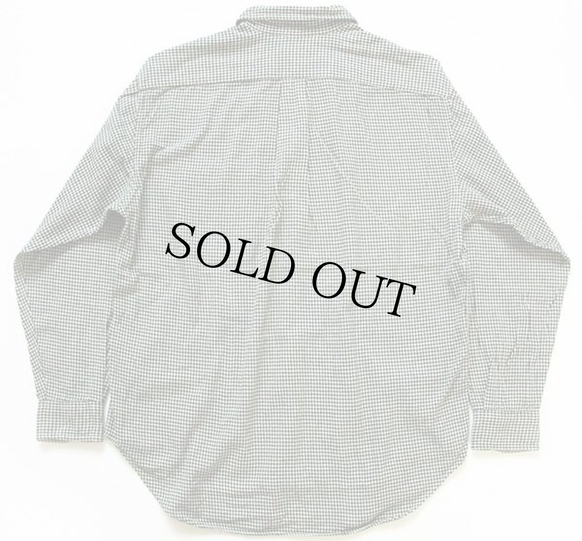 画像2: 90s J.CREW 千鳥格子 ボタンダウン ネルシャツ 緑×白 M (2)