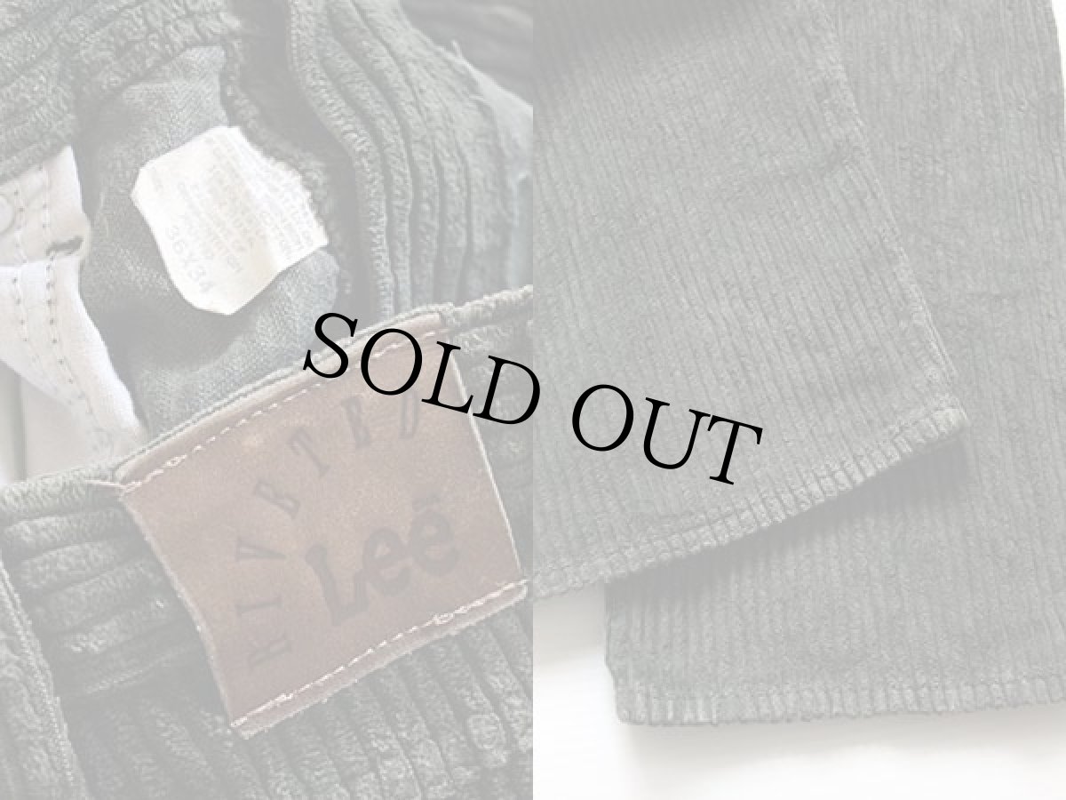 画像3: 90s USA製 Leeリー RIVETED 極太畝 コーデュロイパンツ 深緑 w36 L34 (3)