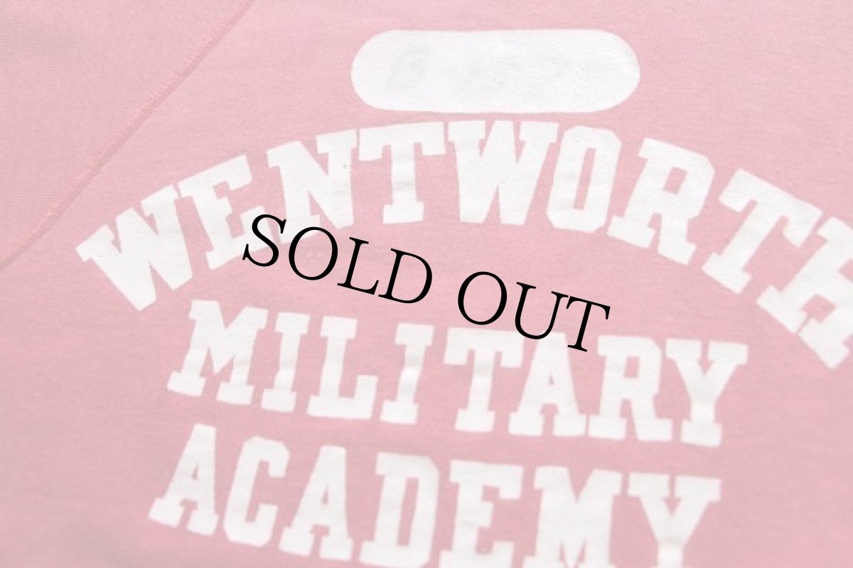 画像3: 60s WENTWORTH MILITARY ACADEMY コットン スウェットパーカー 赤 フェード (3)