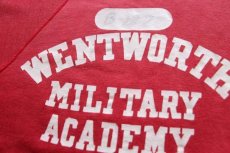 画像3: 60s WENTWORTH MILITARY ACADEMY コットン スウェットパーカー 赤 フェード (3)