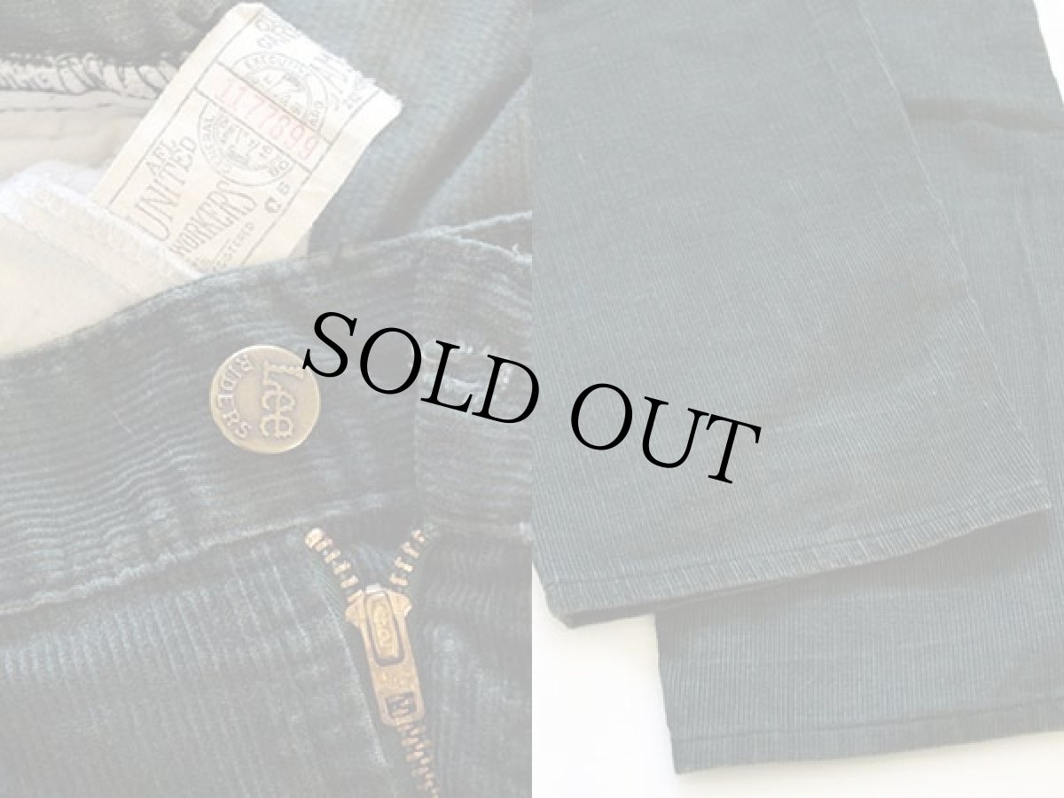 画像3: 80s Leeリー コーデュロイパンツ 緑 w33 (3)