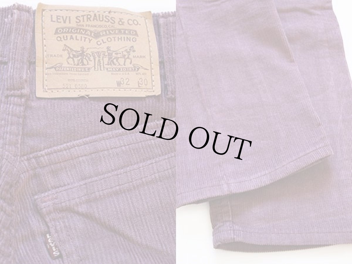 画像4: デッドストック★80s USA製 Levi'sリーバイス 521 コーデュロイパンツ 小豆色 w32 L30 (4)