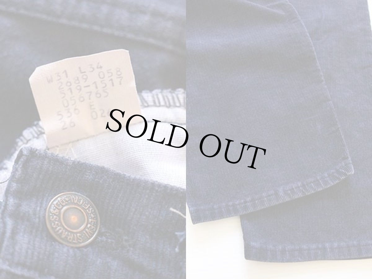 画像3: 80s Levi'sリーバイス 519 コーデュロイパンツ 紺 w31 L34 (3)