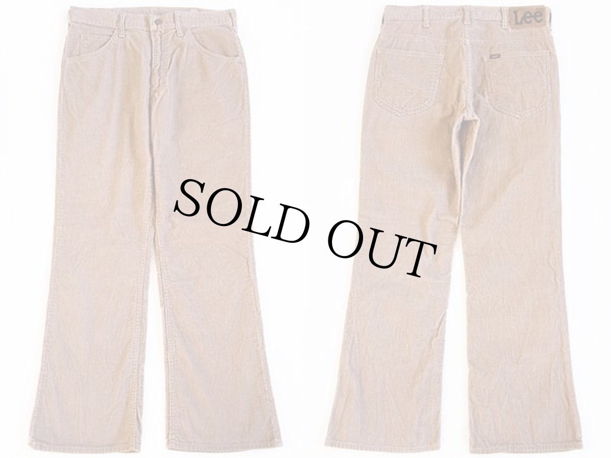 画像2: 80s Leeリー コーデュロイパンツ 薄茶 w32★ブーツカット (2)