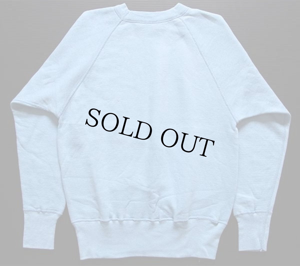 画像2: デッドストック★60s MAYO SPRUCE 無地 コットン スウェット 水色 M (2)