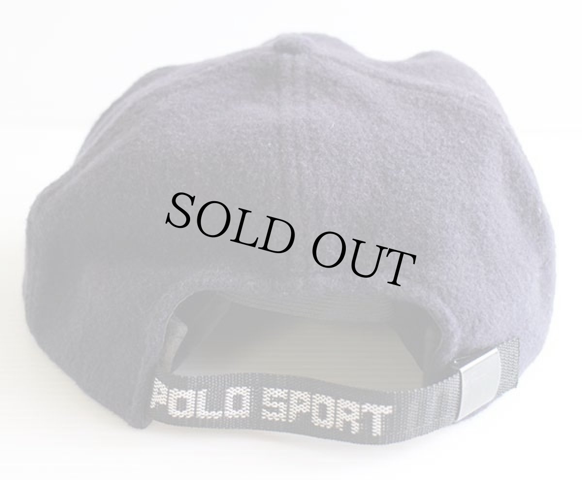 画像2: 90s USA製 POLO SPORTポロ スポーツ ラルフローレン HELICOPTER SKI 刺繍 耳当て付き ウールキャップ 紺 (2)