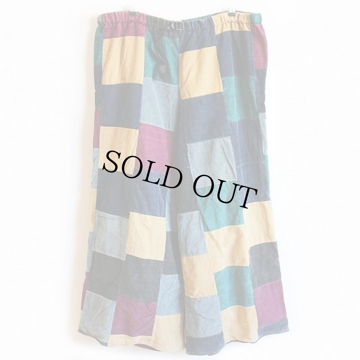 画像2: ハンドメイド クレイジー パッチワーク コーデュロイ 超極太 イージーパンツ (2)