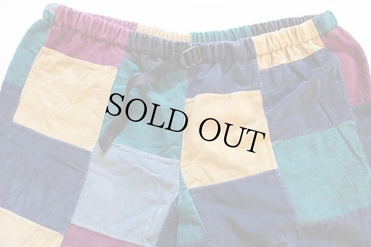 画像4: ハンドメイド クレイジー パッチワーク コーデュロイ 超極太 イージーパンツ (4)