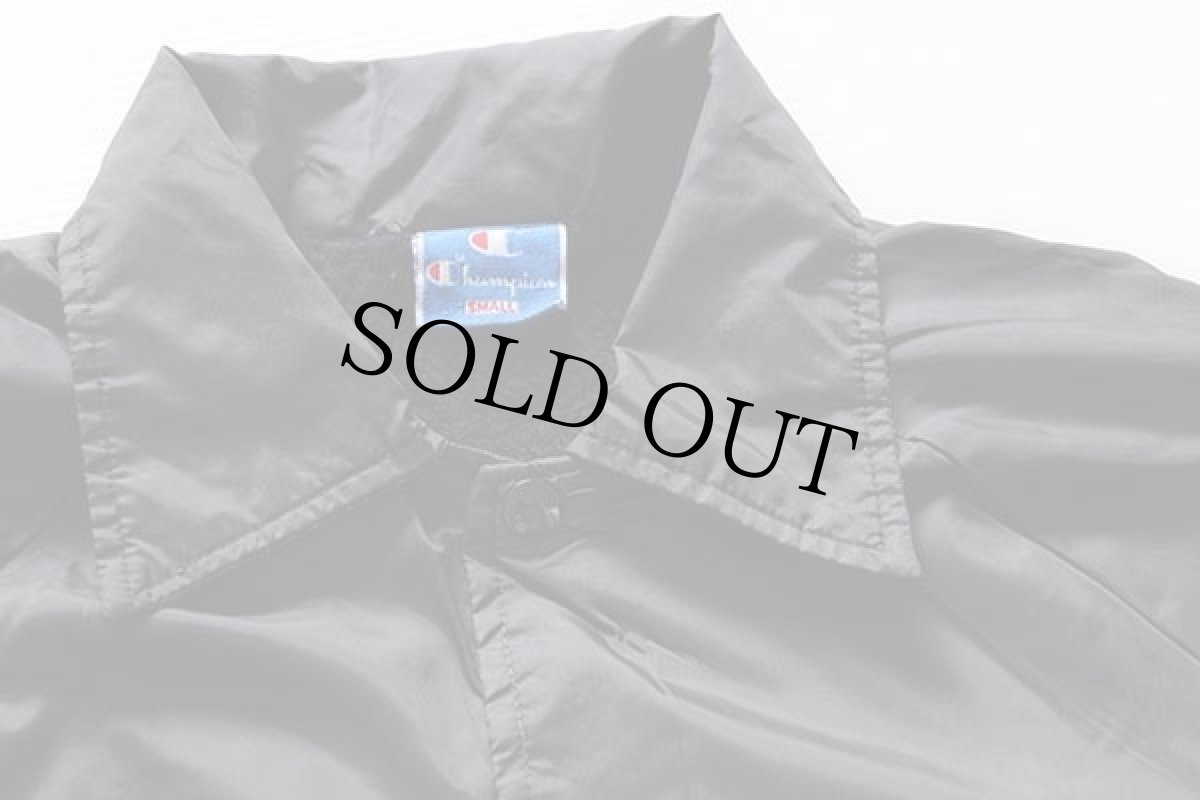 画像5: 90s USA製 Championチャンピオン ウイングフット 三段中抜き ボアライナー ナイロン コーチジャケット 黒 S (5)