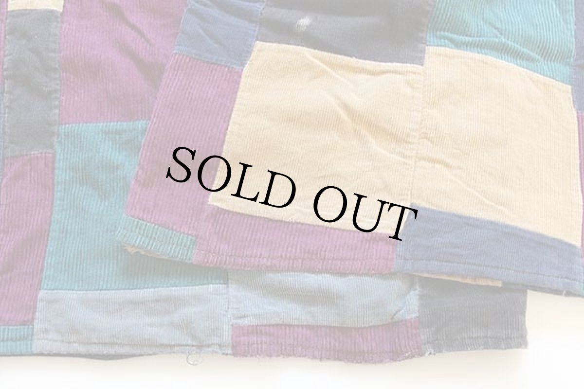 画像8: ハンドメイド クレイジー パッチワーク コーデュロイ 超極太 イージーパンツ (8)