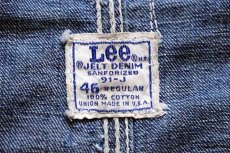 画像4: 60s USA製 Leeリー 91-J JELT DENIMジェルトデニム カバーオール 46R (4)