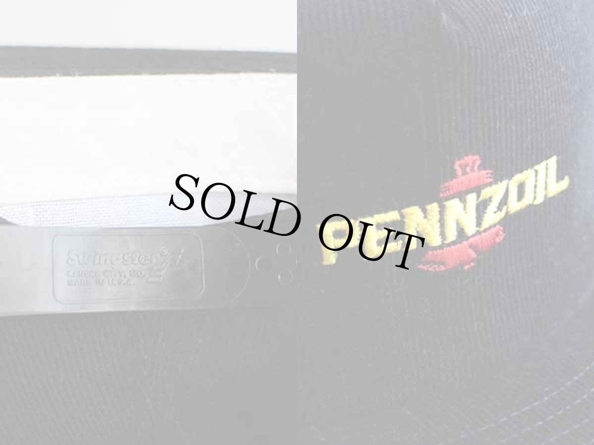 画像3: デッドストック★80s USA製 Swingster PENNZOIL ロゴ刺繍 コーデュロイキャップ 黒 (3)