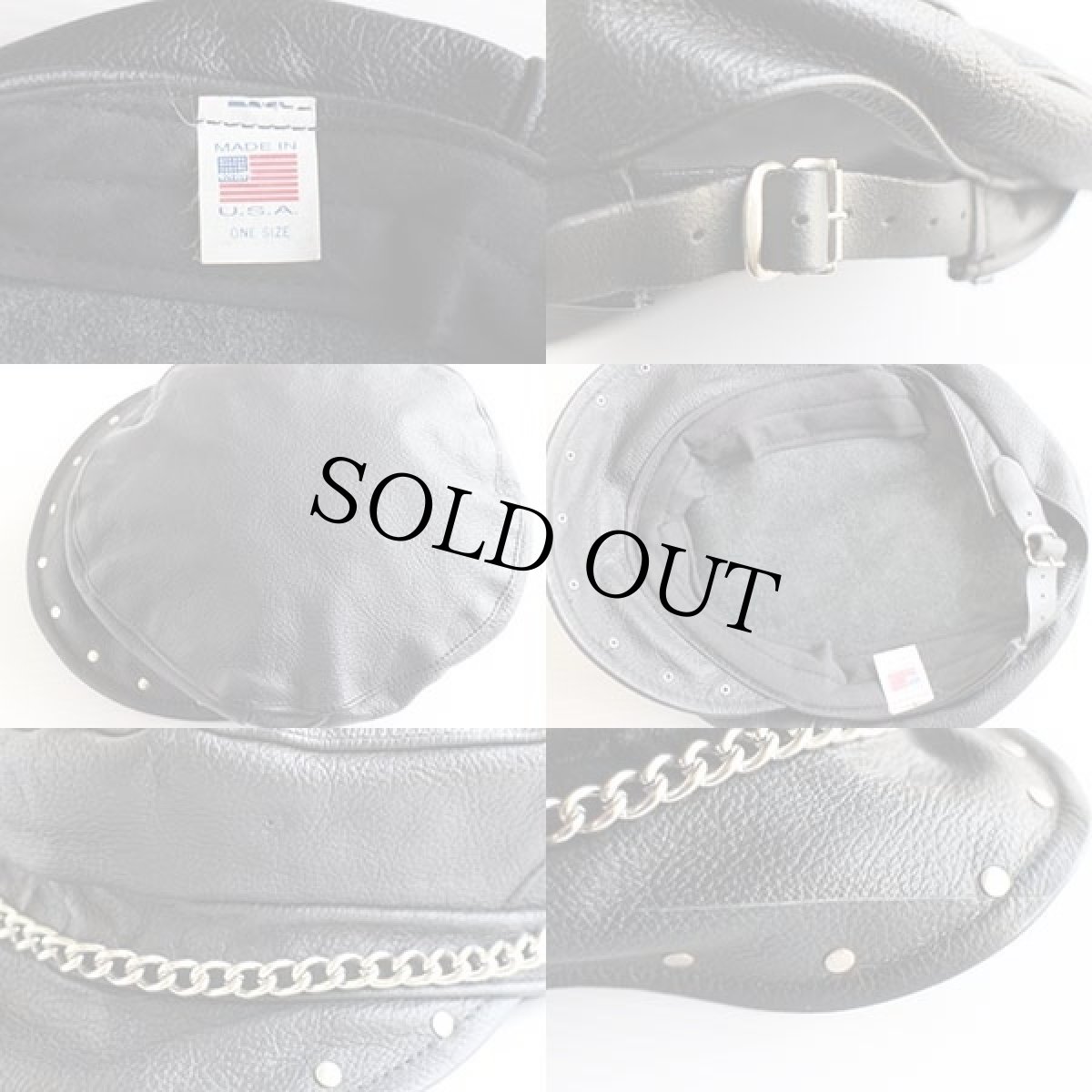 画像3: USA製 UNKNOWN スタッズ付き レザーキャップ 黒 (3)