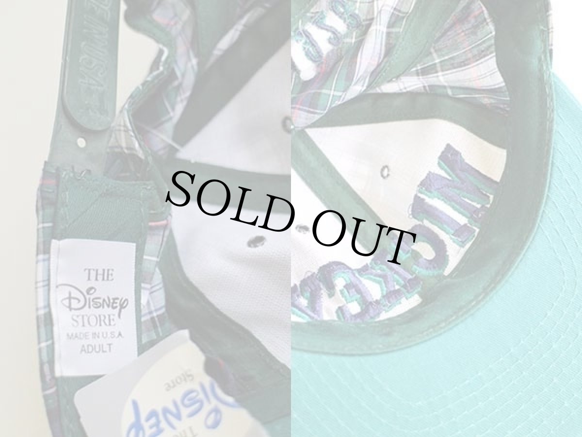 画像3: デッドストック★90s USA製 Disneyディズニー MICKEYミッキー 刺繍 タータンチェック キャップ (3)