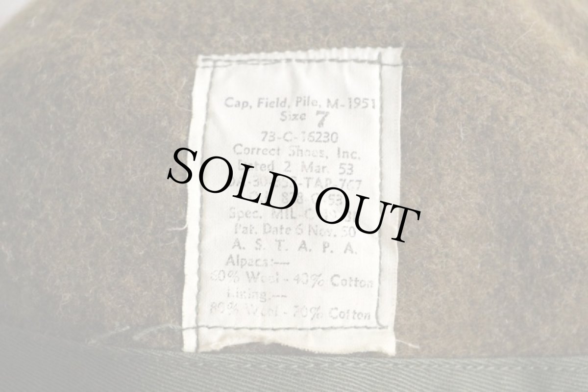 画像3: 50s 米軍 U.S.ARMY M-51 アルパカ パイルキャップ オリーブドラブ 7★M-Q1 (3)