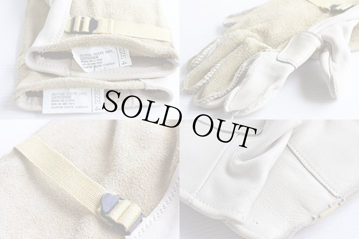 画像4: デッドストック★90s 米軍 スエード×レザーグローブ アイボリー 4★手袋 (4)