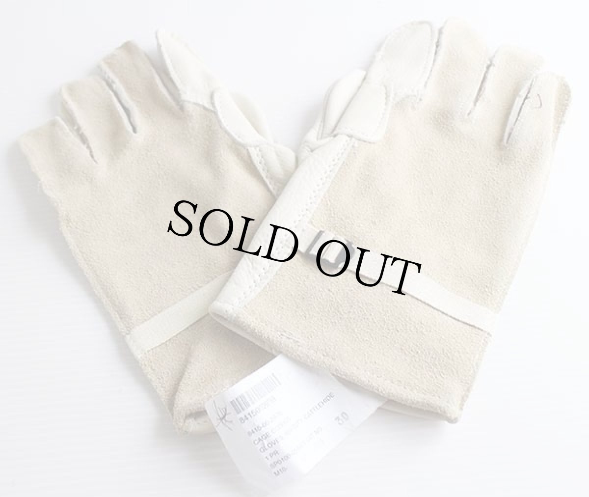 画像2: デッドストック★00s 米軍 スエード×レザーグローブ アイボリー 5★手袋 (2)