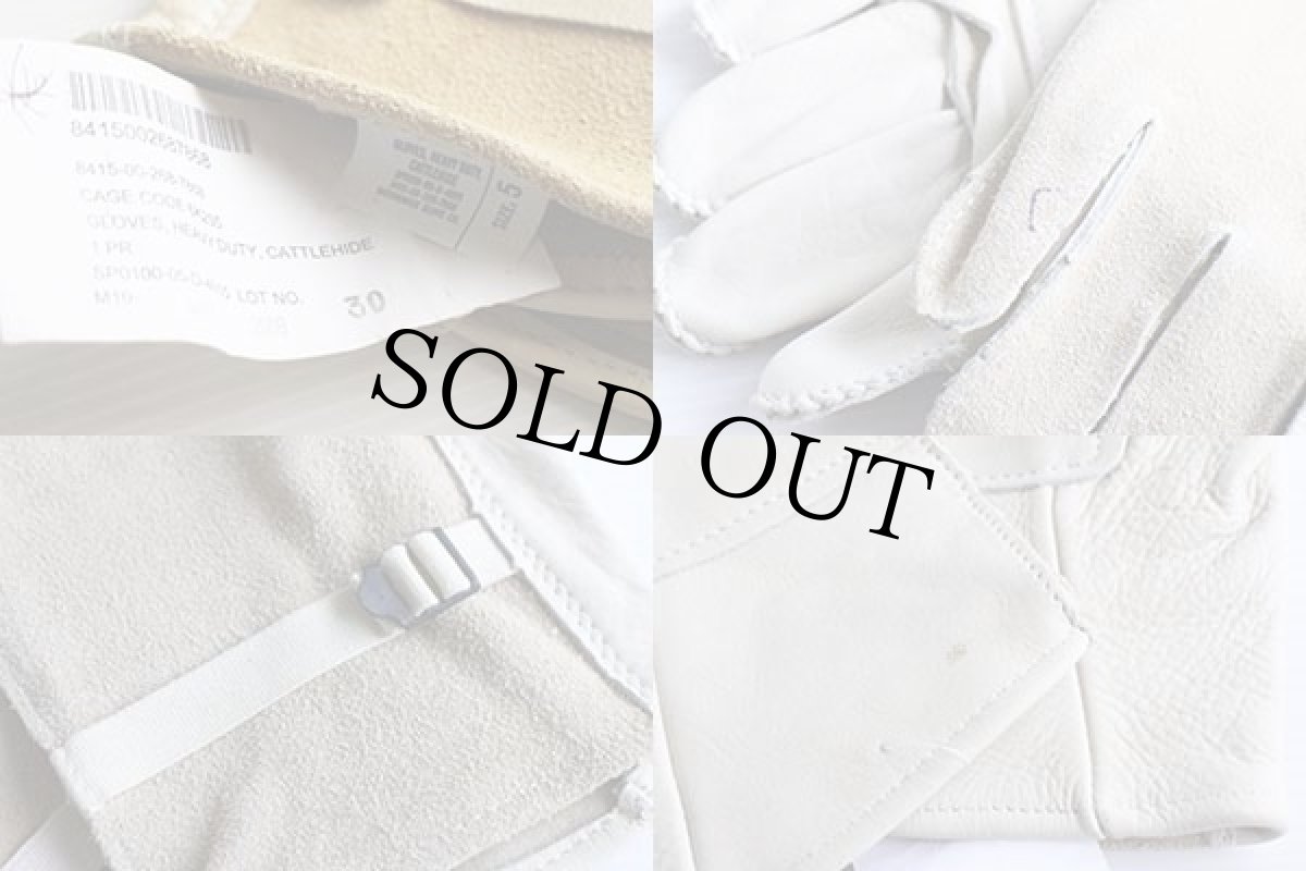 画像4: デッドストック★00s 米軍 スエード×レザーグローブ アイボリー 5★手袋 (4)