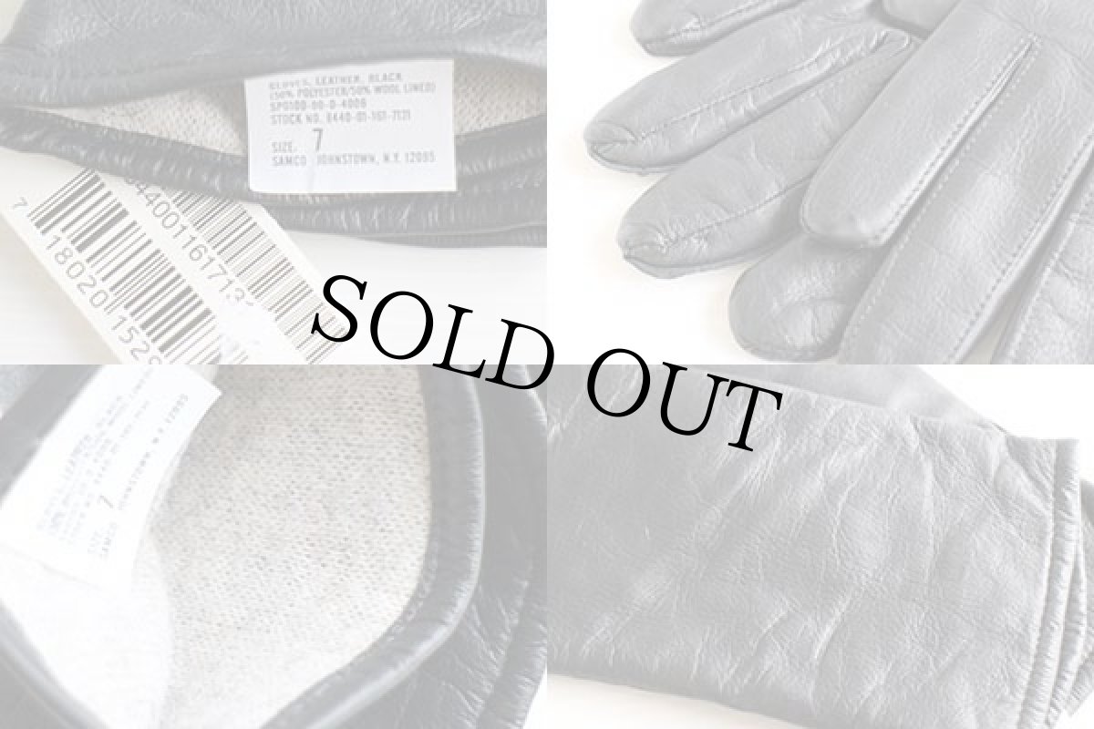 画像4: デッドストック★00s 米軍 レザーグローブ 黒 7★手袋 (4)