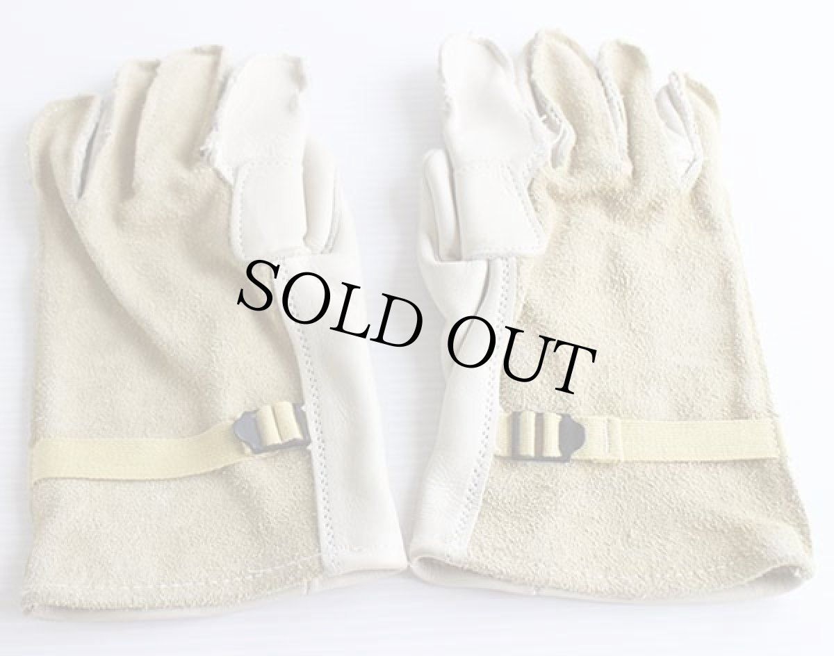 画像2: デッドストック★90s 米軍 スエード×レザーグローブ アイボリー 4★手袋 (2)