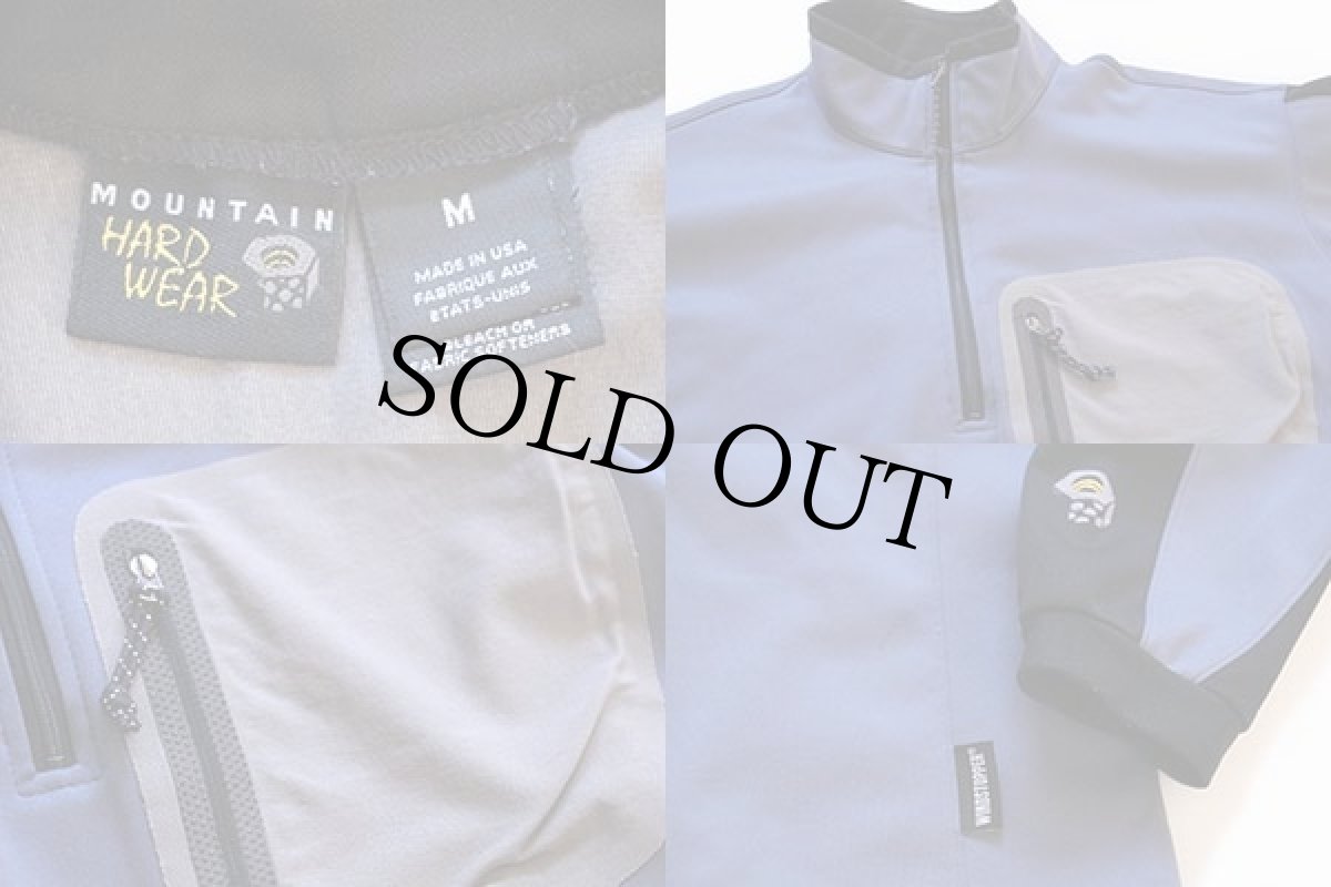 画像3: USA製 MOUNTAIN HARDWEAR WINDSTOPPER プルオーバー ソフトシェル ブルーグレー M (3)