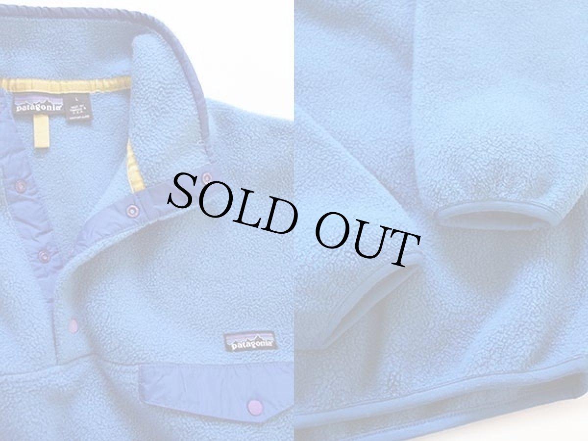 画像3: 00s USA製 patagoniaパタゴニア フリース スナップT ブルー L (3)