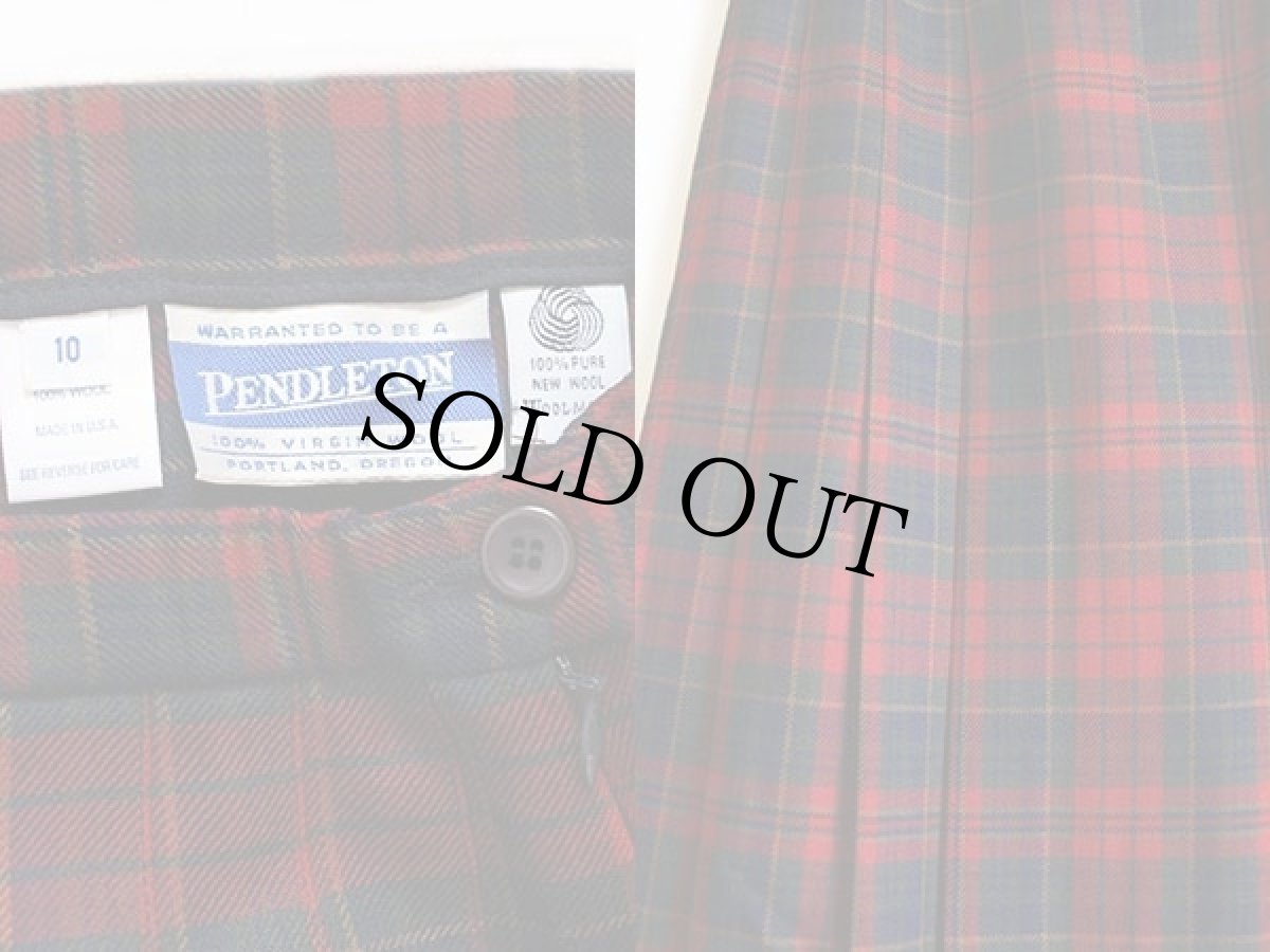 画像3: USA製 PENDLETONペンドルトン タータンチェック マキシ丈 ウール プリーツスカート 10 (3)