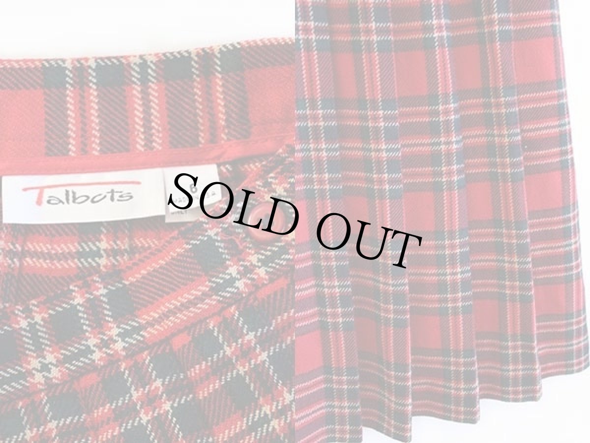 画像3: 90s USA製 Talbots タータンチェック ウール プリーツスカート 6 (3)