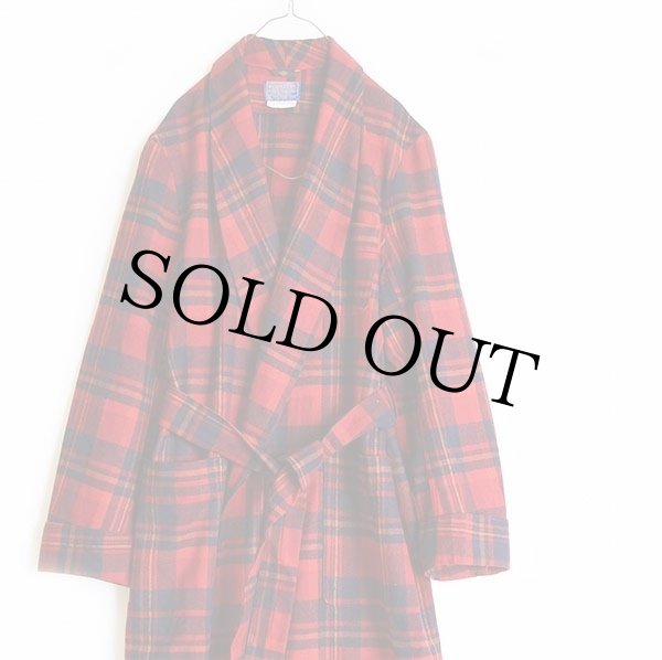 70s　Pendleton　ペンドルトン　USA製　チェック　ウールガウンコート 70s USA製 PENDLETONペンドルトン タータンチェック ウール