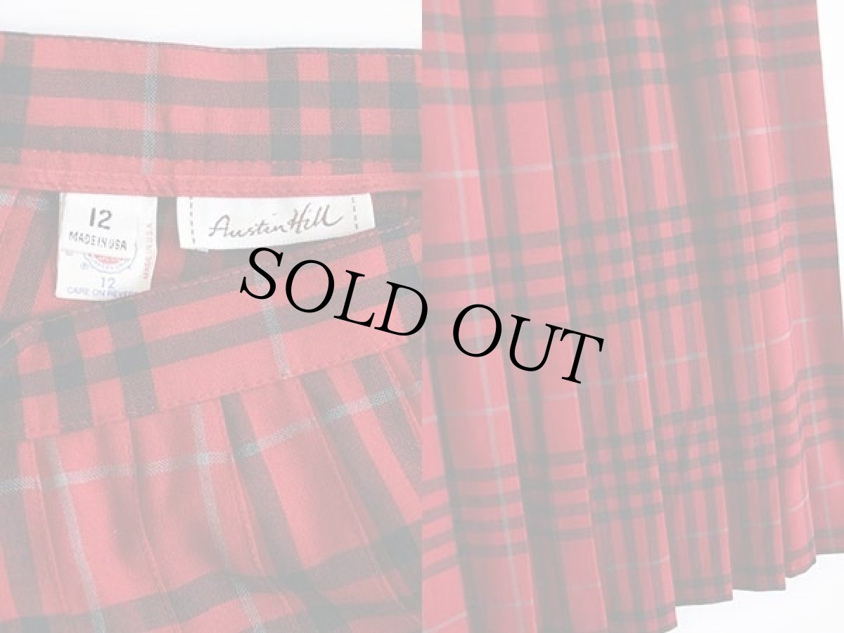 画像3: 70s USA製 Austin Hill チェック マキシ丈 ウール プリーツスカート 12 (3)