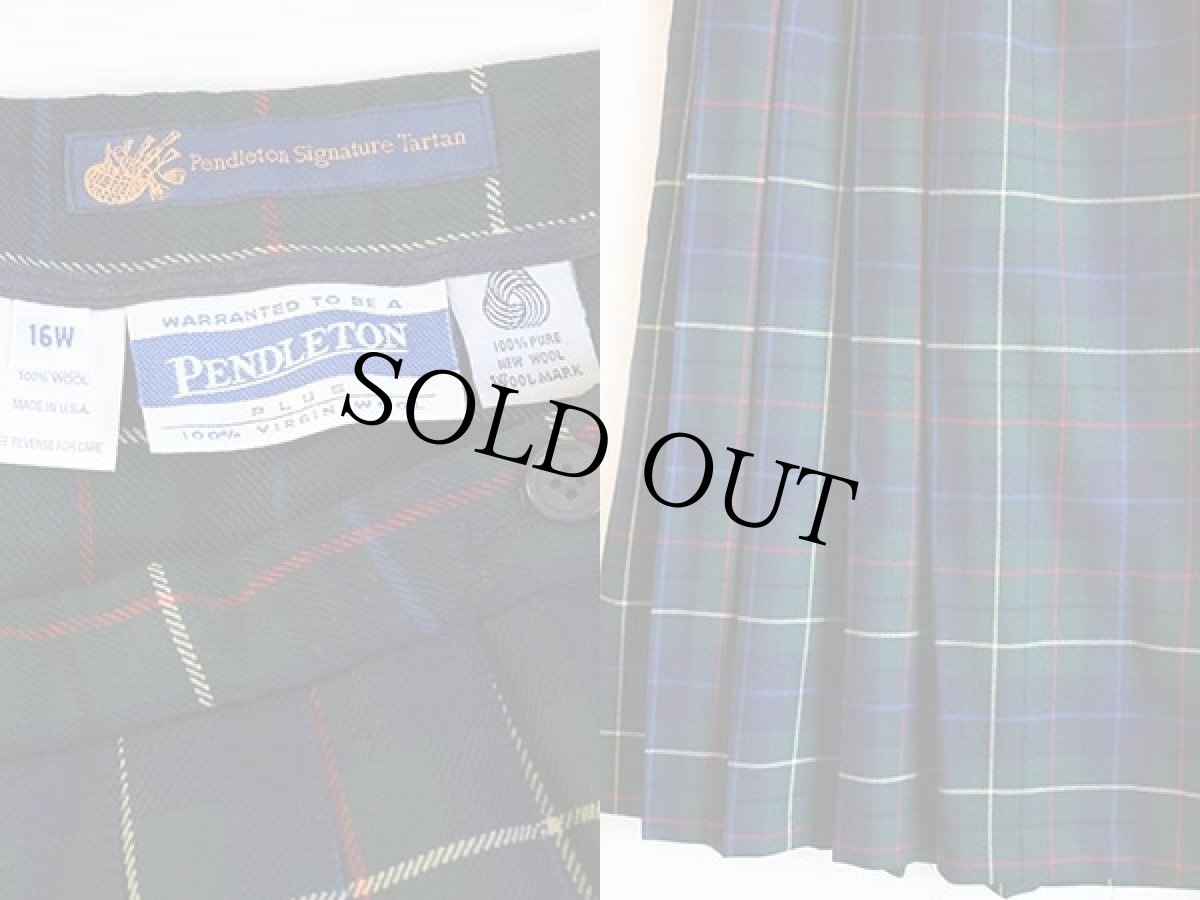 画像3: USA製 PENDLETONペンドルトン タータンチェック マキシ丈 ウール プリーツスカート 16 (3)