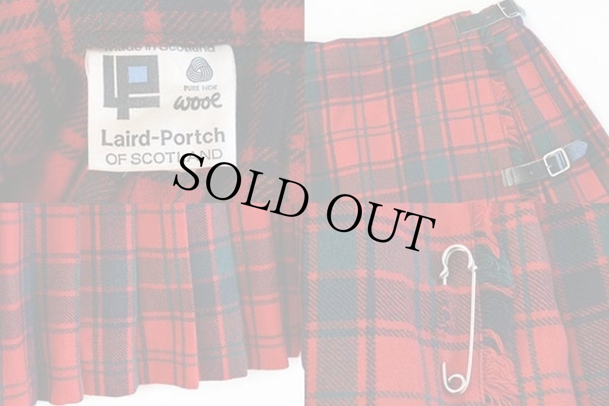 画像3: スコットランド製 Laird-Portch タータンチェック ウール キルトスカート w26 (3)