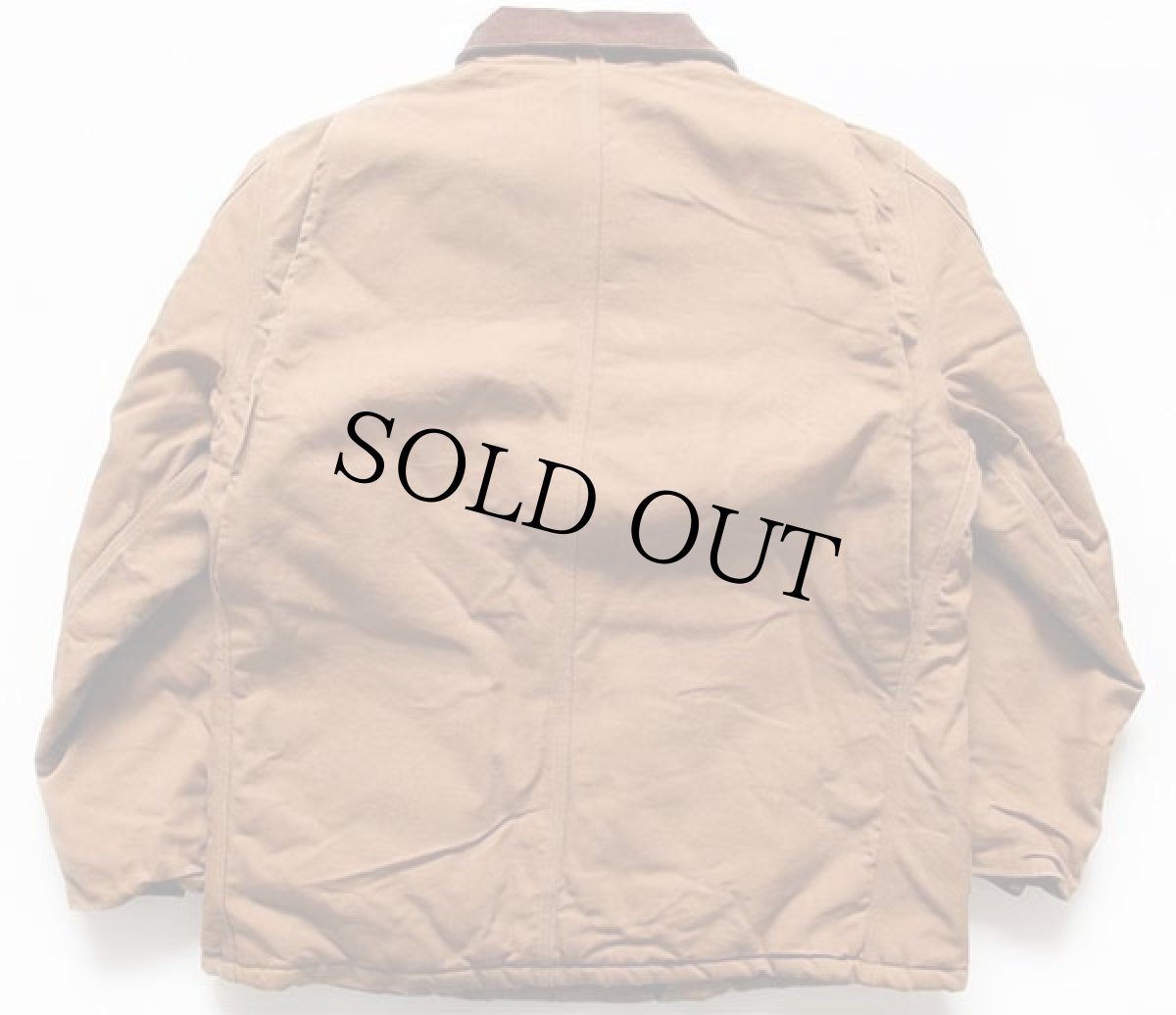 画像2: 80s USA製 carharttカーハート キルティングライナー ダック地 トラディショナルコート 茶 46 (2)