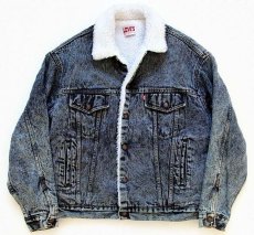 画像1: 80s USA製 Levi'sリーバイス 70609 ボアライナー ケミカルウォッシュ デニムジャケット 4ポケット L★アシッド (1)